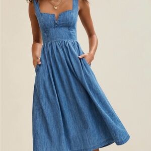 Aerie Denim Midi Dress